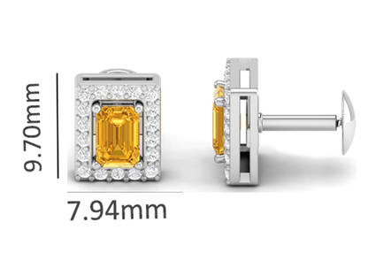 Pure Sterling Silver (92.5% purity)Precious, Beautiful and Designer Stud Earrings with cubic zirconia (AD) stones for Girls and Women
