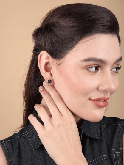 Pure Sterling Silver (92.5% purity)Precious, Beautiful and Designer Stud Earrings with cubic zirconia (AD) stones for Girls and Women