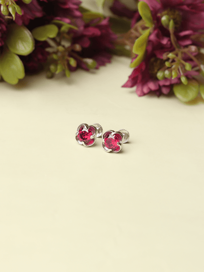 Pure Sterling Silver (92.5% purity)Precious, Beautiful and Designer Stud Earrings with cubic zirconia (AD) stones for Girls and Women
