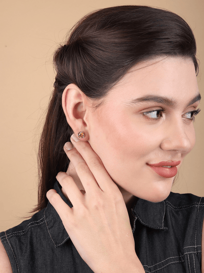 Pure Sterling Silver (92.5% purity)Precious, Beautiful and Designer Stud Earrings with cubic zirconia (AD) stones for Girls and Women