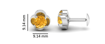 Pure Sterling Silver (92.5% purity)Precious, Beautiful and Designer Stud Earrings with cubic zirconia (AD) stones for Girls and Women