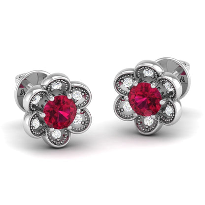 Pure Sterling Silver (92.5% purity)Precious, Beautiful and Designer Stud Earrings with cubic zirconia (AD) stones for Girls and Women