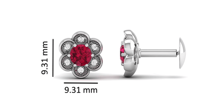 Pure Sterling Silver (92.5% purity)Precious, Beautiful and Designer Stud Earrings with cubic zirconia (AD) stones for Girls and Women