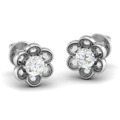 Pure Sterling Silver (92.5% purity)Precious, Beautiful and Designer Stud Earrings with cubic zirconia (AD) stones for Girls and Women