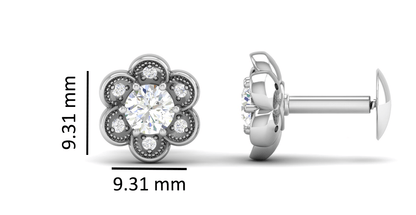 Pure Sterling Silver (92.5% purity)Precious, Beautiful and Designer Stud Earrings with cubic zirconia (AD) stones for Girls and Women