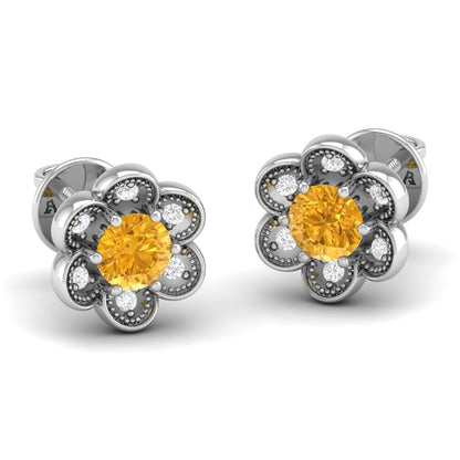 Pure Sterling Silver (92.5% purity)Precious, Beautiful and Designer Stud Earrings with cubic zirconia (AD) stones for Girls and Women