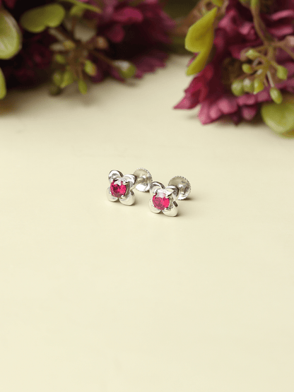 Pure Sterling Silver (92.5% purity)Precious, Beautiful and Designer Stud Earrings with cubic zirconia (AD) stones for Girls and Women