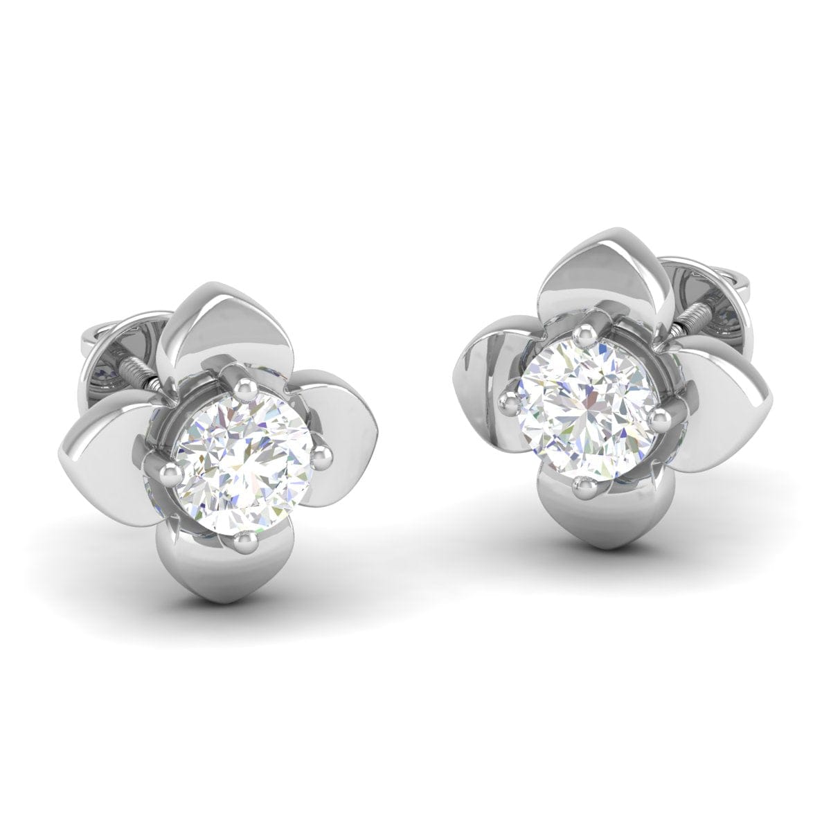 Pure Sterling Silver (92.5% purity)Precious, Beautiful and Designer Stud Earrings with cubic zirconia (AD) stones for Girls and Women