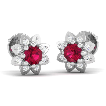 Pure Sterling Silver (92.5% purity)Precious, Beautiful and Designer Stud Earrings with cubic zirconia (AD) stones for Girls and Women
