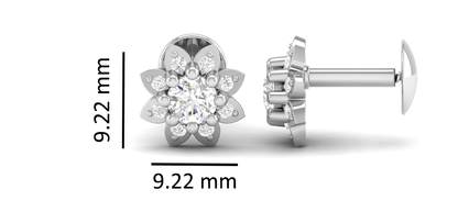 Pure Sterling Silver (92.5% purity)Precious, Beautiful and Designer Stud Earrings with cubic zirconia (AD) stones for Girls and Women
