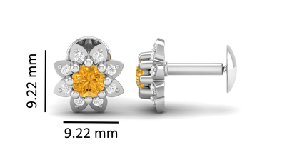 Pure Sterling Silver (92.5% purity)Precious, Beautiful and Designer Stud Earrings with cubic zirconia (AD) stones for Girls and Women