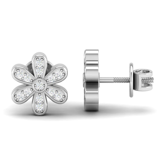 Akshat Sapphire Sterling Silver (92.5% purity) Precious Stud Earrings for Girls and Women Pure Silver Beautiful and Designer studs earring with cubic zirconia (AD) stones (10mm × 10mm)