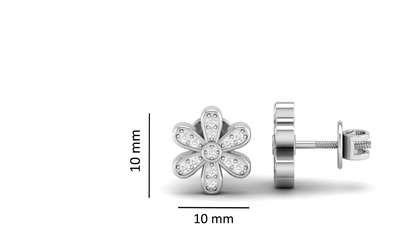 Pure Sterling Silver (92.5% purity)Precious, Beautiful and Designer Stud Earrings with cubic zirconia (AD) stones for Girls and Women