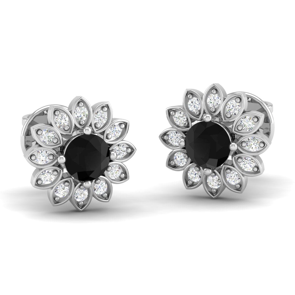Pure Sterling Silver (92.5% purity)Precious, Beautiful and Designer Stud Earrings with cubic zirconia (AD) stones for Girls and Women