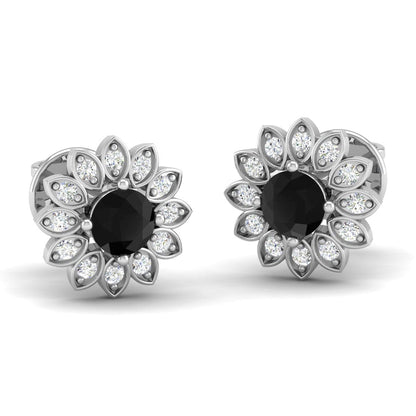 Pure Sterling Silver (92.5% purity)Precious, Beautiful and Designer Stud Earrings with cubic zirconia (AD) stones for Girls and Women
