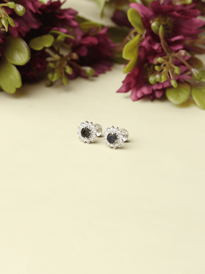 Pure Sterling Silver (92.5% purity)Precious, Beautiful and Designer Stud Earrings with cubic zirconia (AD) stones for Girls and Women