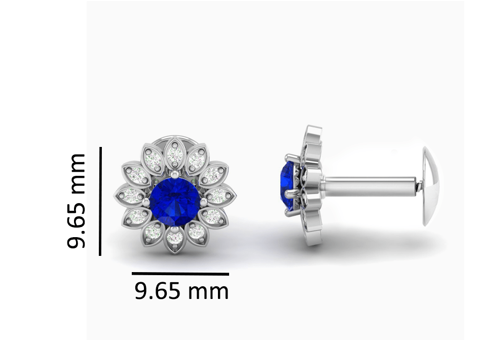 Pure Sterling Silver (92.5% purity)Precious, Beautiful and Designer Stud Earrings with cubic zirconia (AD) stones for Girls and Women