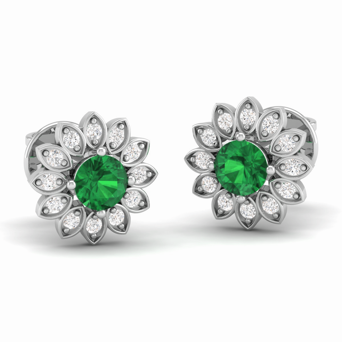 Pure Sterling Silver (92.5% purity)Precious, Beautiful and Designer Stud Earrings with cubic zirconia (AD) stones for Girls and Women
