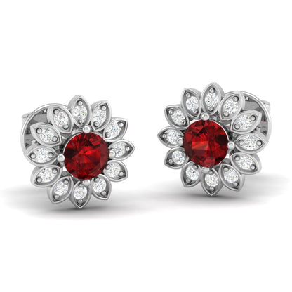 Pure Sterling Silver (92.5% purity)Precious, Beautiful and Designer Stud Earrings with cubic zirconia (AD) stones for Girls and Women