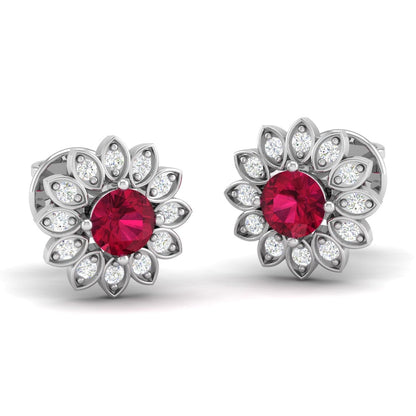 Pure Sterling Silver (92.5% purity)Precious, Beautiful and Designer Stud Earrings with cubic zirconia (AD) stones for Girls and Women