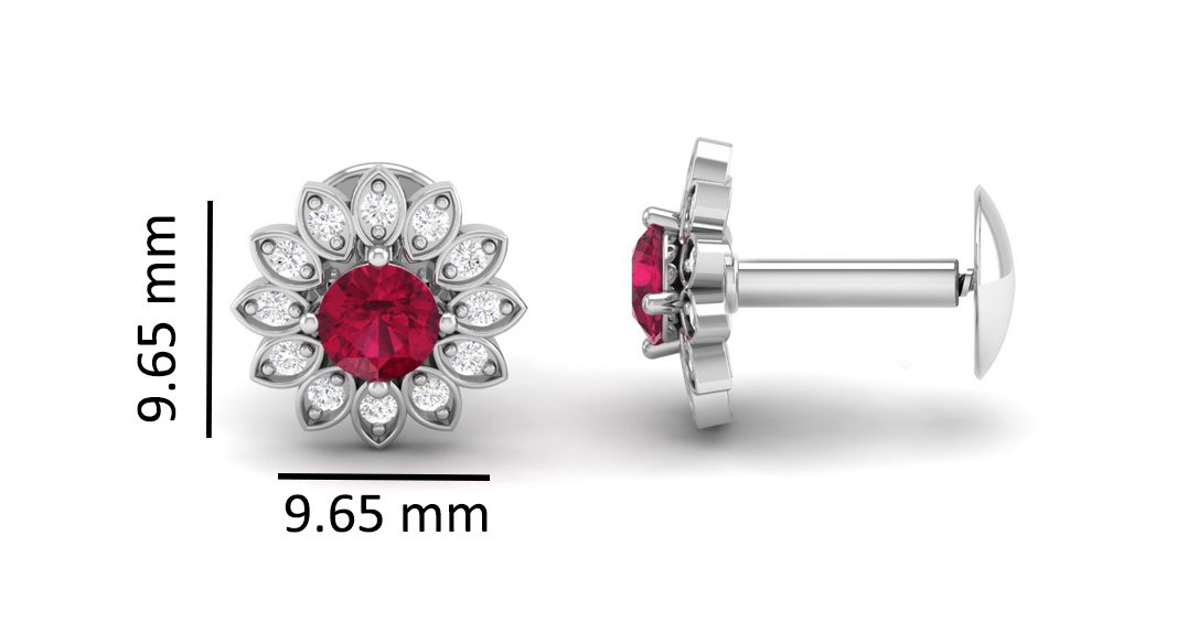 Pure Sterling Silver (92.5% purity)Precious, Beautiful and Designer Stud Earrings with cubic zirconia (AD) stones for Girls and Women