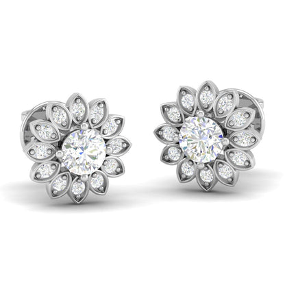 Pure Sterling Silver (92.5% purity)Precious, Beautiful and Designer Stud Earrings with cubic zirconia (AD) stones for Girls and Women