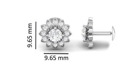 Pure Sterling Silver (92.5% purity)Precious, Beautiful and Designer Stud Earrings with cubic zirconia (AD) stones for Girls and Women