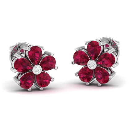 Pure Sterling Silver (92.5% purity)Precious, Beautiful and Designer Stud Earrings with cubic zirconia (AD) stones for Girls and Women