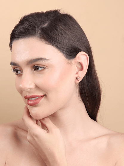 Pure Sterling Silver (92.5% purity)Precious, Beautiful and Designer Stud Earrings with cubic zirconia (AD) stones for Girls and Women