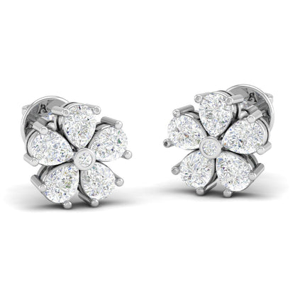 Pure Sterling Silver (92.5% purity)Precious, Beautiful and Designer Stud Earrings with cubic zirconia (AD) stones for Girls and Women