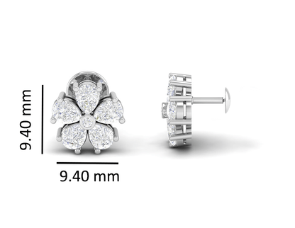 Pure Sterling Silver (92.5% purity)Precious, Beautiful and Designer Stud Earrings with cubic zirconia (AD) stones for Girls and Women