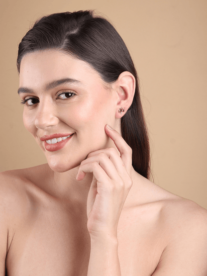 Pure Sterling Silver (92.5% purity)Precious, Beautiful and Designer Stud Earrings with cubic zirconia (AD) stones for Girls and Women