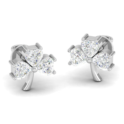 Pure Sterling Silver (92.5% purity)Precious, Beautiful and Designer Stud Earrings with cubic zirconia (AD) stones for Girls and Women