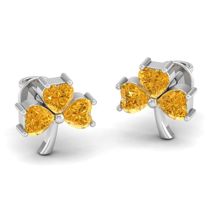 Pure Sterling Silver (92.5% purity)Precious, Beautiful and Designer Stud Earrings with cubic zirconia (AD) stones for Girls and Women