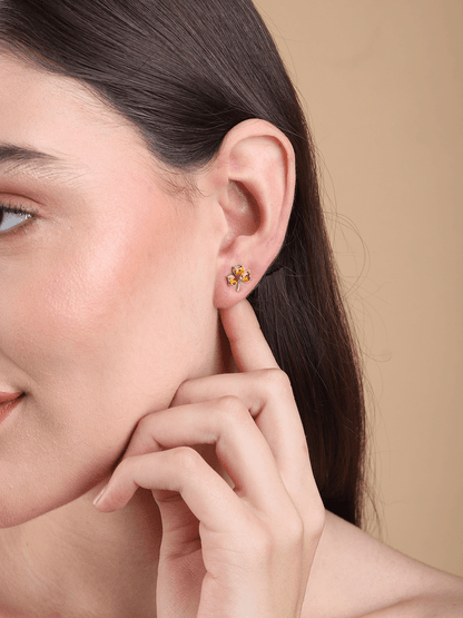 Pure Sterling Silver (92.5% purity)Precious, Beautiful and Designer Stud Earrings with cubic zirconia (AD) stones for Girls and Women