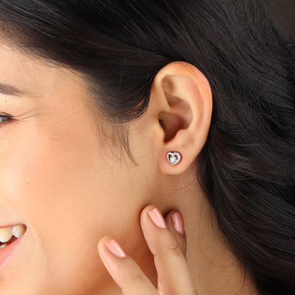 Pure Sterling Silver (92.5% purity)Precious, Beautiful and Designer Stud Earrings with cubic zirconia (AD) stones for Girls and Women