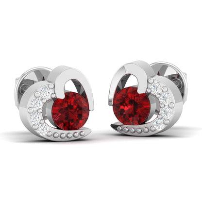 Pure Sterling Silver (92.5% purity)Precious, Beautiful and Designer Stud Earrings with cubic zirconia (AD) stones for Girls and Women