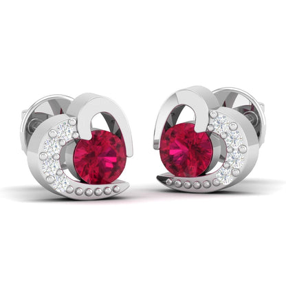Pure Sterling Silver (92.5% purity)Precious, Beautiful and Designer Stud Earrings with cubic zirconia (AD) stones for Girls and Women