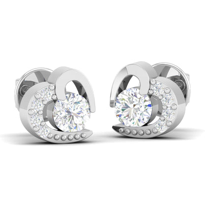 Pure Sterling Silver (92.5% purity)Precious, Beautiful and Designer Stud Earrings with cubic zirconia (AD) stones for Girls and Women
