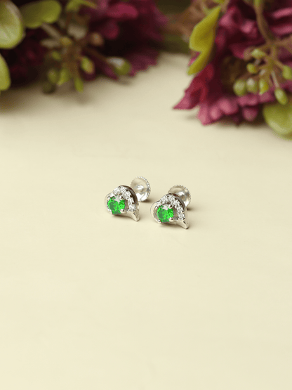 Pure Sterling Silver (92.5% purity)Precious, Beautiful and Designer Stud Earrings with cubic zirconia (AD) stones for Girls and Women