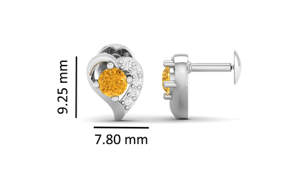 Pure Sterling Silver (92.5% purity)Precious, Beautiful and Designer Stud Earrings with cubic zirconia (AD) stones for Girls and Women