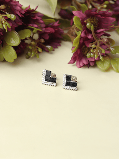 Pure Sterling Silver (92.5% purity)Precious, Beautiful and Designer Stud Earrings with cubic zirconia (AD) stones for Girls and Women