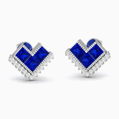 Pure Sterling Silver (92.5% purity)Precious, Beautiful and Designer Stud Earrings with cubic zirconia (AD) stones for Girls and Women