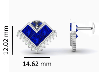 Pure Sterling Silver (92.5% purity)Precious, Beautiful and Designer Stud Earrings with cubic zirconia (AD) stones for Girls and Women