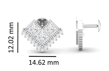 Pure Sterling Silver (92.5% purity)Precious, Beautiful and Designer Stud Earrings with cubic zirconia (AD) stones for Girls and Women