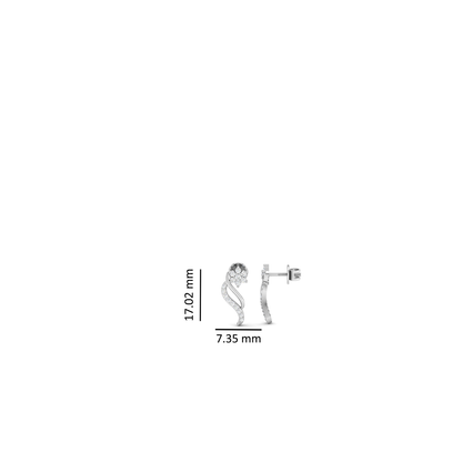 Pure Sterling Silver (92.5% purity)Precious, Beautiful and Designer Stud Earrings with cubic zirconia (AD) stones for Girls and Women