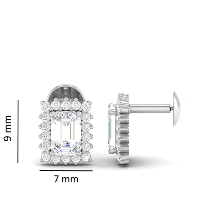 Pure Sterling Silver (92.5% purity)Precious, Beautiful and Designer Stud Earrings with cubic zirconia (AD) stones for Girls and Women