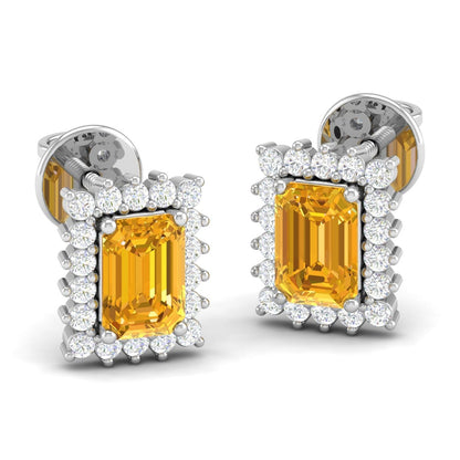 Pure Sterling Silver (92.5% purity)Precious, Beautiful and Designer Stud Earrings with cubic zirconia (AD) stones for Girls and Women