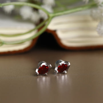 Akshat Sapphire Sterling Silver (92.5% purity) Precious Stud Earrings for Girls and Women Pure Silver Beautiful and Designer studs earring with cubic zirconia (AD) stones (9.6mm × 9.6mm)