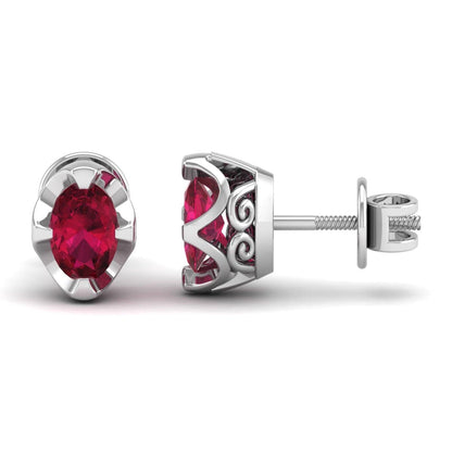 Pure Sterling Silver (92.5% purity)Precious, Beautiful and Designer Stud Earrings with cubic zirconia (AD) stones for Girls and Women